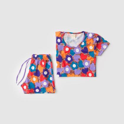 Imagem de Conjunto Verão Menina Marrom Cropped e Shorts com Cadarço