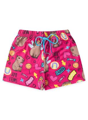 Imagem de Conjunto Verão Menina Pink Cropped e Shorts Capivaras
