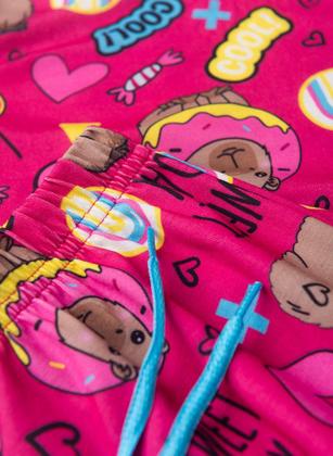 Imagem de Conjunto Verão Menina Pink Cropped e Shorts Capivaras