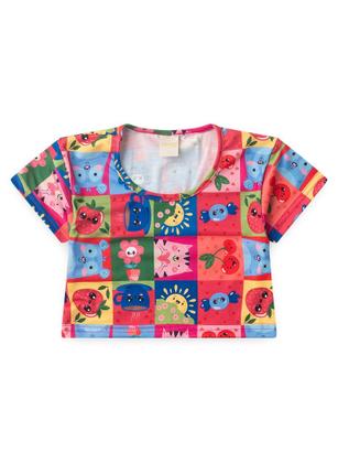 Imagem de Conjunto Verão Menina Pink Cropped e Shorts com Cadarço Mix de Fofura