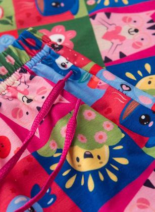 Imagem de Conjunto Verão Menina Pink Cropped e Shorts com Cadarço Mix de Fofura