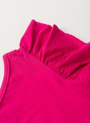 Imagem de Conjunto Verão Menina Pink Cropped um Ombro Só e Shorts Saia com Faixa Florido