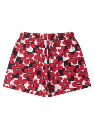 Imagem de Conjunto Verão Menina Preto Cropped com Babado e Shorts Flores