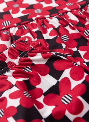 Imagem de Conjunto Verão Menina Preto Cropped com Babado e Shorts Flores