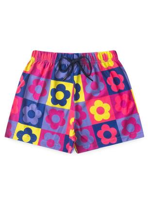 Imagem de Conjunto Verão Menina Tulipa Cropped e Shorts Com Cadarço Florzinhas