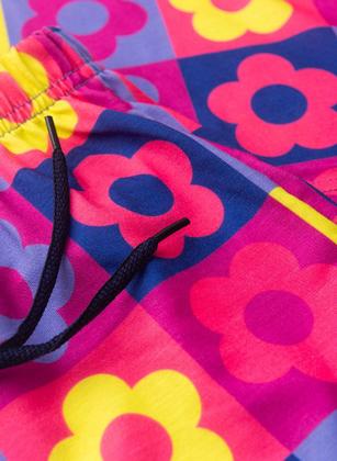 Imagem de Conjunto Verão Menina Tulipa Cropped e Shorts Com Cadarço Florzinhas