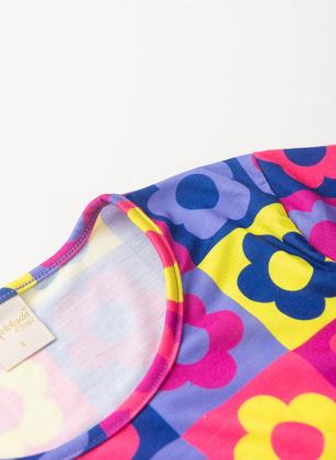 Imagem de Conjunto Verão Menina Tulipa Cropped e Shorts Com Cadarço Florzinhas