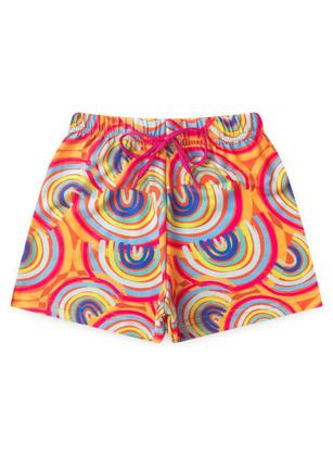Imagem de Conjunto Verão Menina Vitamina Cropped e Shorts com Cadarço Arco Íris Retrô