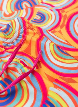 Imagem de Conjunto Verão Menina Vitamina Cropped e Shorts com Cadarço Arco Íris Retrô