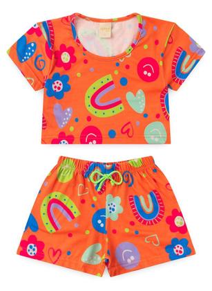 Imagem de Conjunto Verão Menina Vitamina Cropped e Shorts Com Cadarço