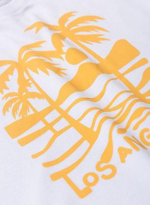 Imagem de Conjunto Verão Menino Branco Camiseta e Bermuda com Cadarço Los Angeles