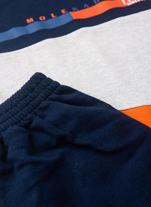 Imagem de Conjunto Verão Menino Marinho Camiseta com Recorte e Bermuda Molekada