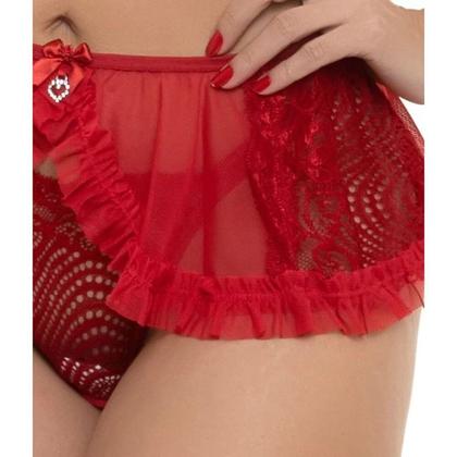 Imagem de Conjunto Vermelho Com SaiaSepie 14318 Rendado