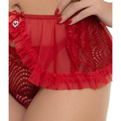 Imagem de Conjunto Vermelho Com SaiaSepie 14318 Rendado