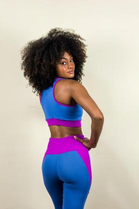 Imagem de Conjunto vini azul blue boy e com detalhe em  roxo tonic