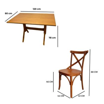 Conjunto X Mesa 120x80 Com 4 Cadeiras X Madeira Maciça Mel - Floresta Carpintaria Imagem de Conjunto X Mesa 120x80 Com 4 Cadeiras X Madeira Maciça Mel