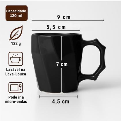 Imagem de Conjunto Xícara de Café Canequinha Cerâmica 120ml Kit 6 unidades Cores Diversas