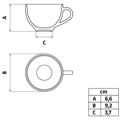 Imagem de Conjunto Xícara e Pires de Chá 250ml Porcelana Tramontina Maria Augusta Branco Mesa Posta