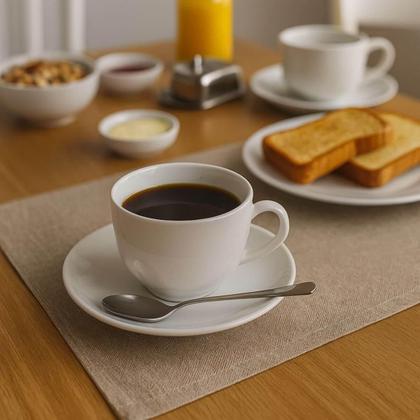 Imagem de Conjunto Xícara e Pires de Chá 250ml Porcelana Tramontina Maria Augusta Branco Mesa Posta