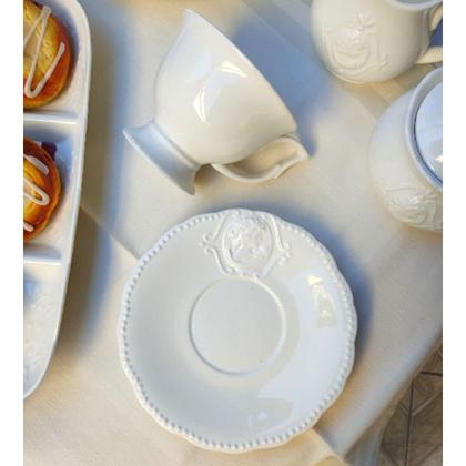 2 Xícaras De Chá Porcelana Super White Queen 200ml