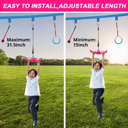 Imagem de Conjunto YAMIPROBI Ninja-Twister Swing Spins: acessórios Slackline  Brinquedos Twist-Spin Flips com alça de 360 Activate Ninja Powers  Acessórios Ninja Warrior  Brinquedos infantis Ninja Hang para playground e quintal, rosa