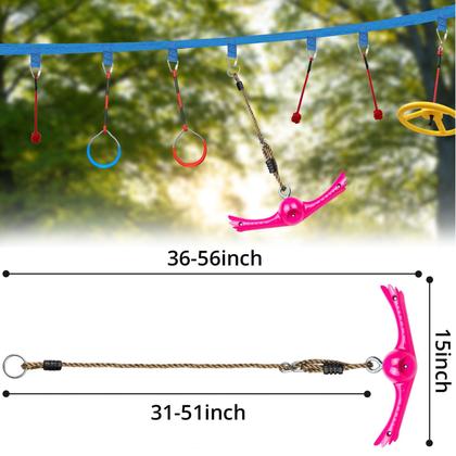 Imagem de Conjunto YAMIPROBI Ninja-Twister Swing Spins: acessórios Slackline  Brinquedos Twist-Spin Flips com alça de 360 Activate Ninja Powers  Acessórios Ninja Warrior  Brinquedos infantis Ninja Hang para playground e quintal, rosa