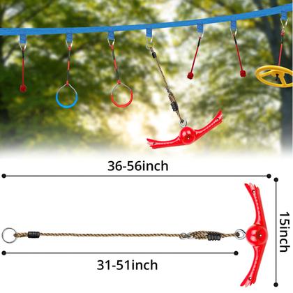Imagem de Conjunto YAMIPROBI Ninja-Twister Swing Spins: acessórios Slackline  Brinquedos Twist-Spin Flips com alça de 360 Activate Ninja Powers  Acessórios Ninja Warrior  Brinquedos infantis Ninja Hang para playground e quintal, vermelhos
