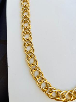 Imagem de Conjuntos colar e pulseira folheado a ouro maxi duplo