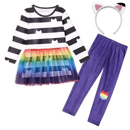 Imagem de Conjuntos De Fantasia Para Meninas Halloween Páscoa Carnaval Gabby's Dollhouse Vestidos E Calças