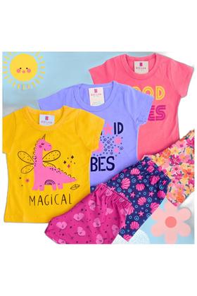 Imagem de Conjuntos Infantis Criança Menina  Blusa Shorts Kit  6 peças
