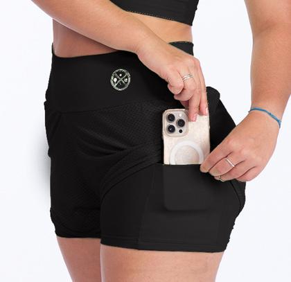 Imagem de Conjuntos Short Duplo Com Top Roupas De Academia Lançamento