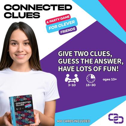 Imagem de Connected Clues - Um jogo de festa para amigos inteligentes  Diversão para adivinhar frases com base na popular categoria de programas de jogos antes e depois  Trivia with a Twist