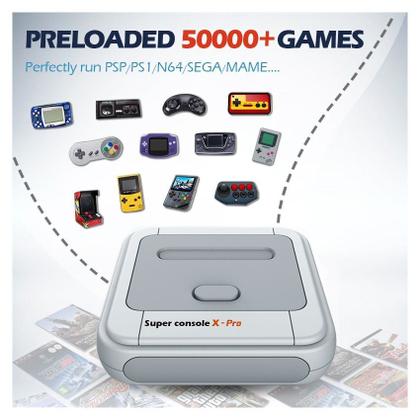 Imagem de Consola de jogos Super Console X PRO 64GB com controles com fio 4K