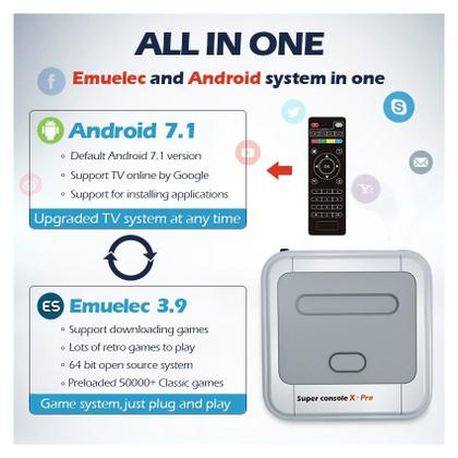 Imagem de Consola de jogos Super Console X PRO 64GB com controles com fio 4K