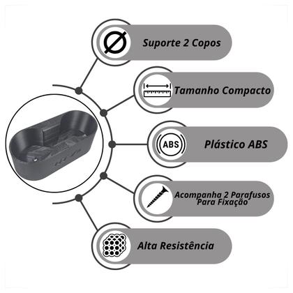 Imagem de Console automotivo central universal porta copos duplo com porta objetos para carro