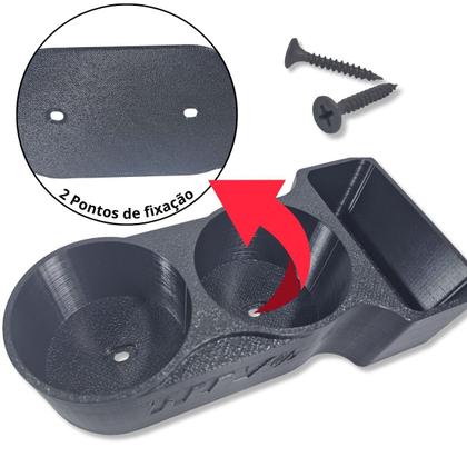 Imagem de Console central gm celta prisma com compartimento para 2 copos e porta objetos chevrolet universal