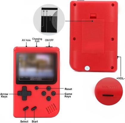 Imagem de Console de jogos portátil KAML LCD embutido de mais de 400 jogos de 2,4 polegadas