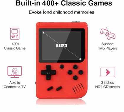 Imagem de Console de jogos portátil KAML LCD embutido de mais de 400 jogos de 2,4 polegadas