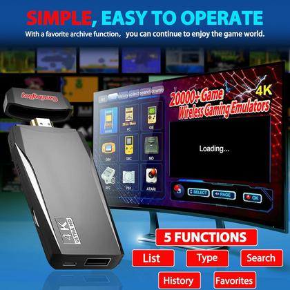 Imagem de Console de jogos retrô sem fio Stick GamingBoy com mais de 20.000 jogos