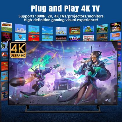 Imagem de Console de jogos retrô Stick WDYQJE com jogos 4K HDMI 20000+