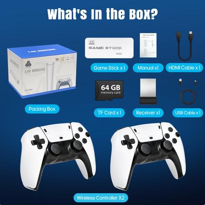 Imagem de Console de jogos retrô Stick WDYQJE com jogos 4K HDMI 20000+