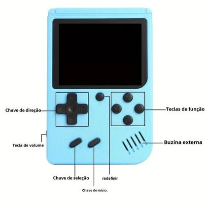 Imagem de Console de Videogame Portátil Retrô com Tela LCD de 2,4 Polegadas - 400 Jogos Integrados