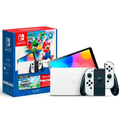 Imagem de Console Nintendo Switch OLED + Super Mario Bros Wonder + 12 meses do Nintendo Switch Online