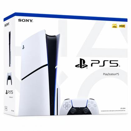 Imagem de Console PlayStation 5 Slim Edição com Leitor de Disco, 1TB, Branco, Acompanha Controle DualSense