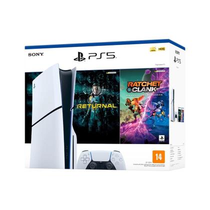 Console PlayStation 5 Slim Sony com 2 Jogos Returnal e Ratchet & Clank - CFI-2014 Imagem de Console PlayStation 5 Slim Sony com 2 Jogos Returnal e Ratchet & Clank - CFI-2014