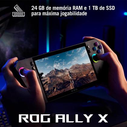 Imagem de Console Portátil ROG Ally X AMD Z1 Extreme 1TB SSD 24 Gb Ram Tela 7" Windows 11 Oficial Asus Brasil Black - NH020W