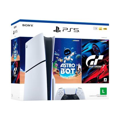 Imagem de Console Sony PlayStation 5, Com Leitor de Discos, SSD 1TB, Controle Sem Fio DualSense + 2 Jogos - 1000050613