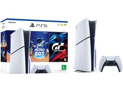 Console Sony PlayStation 5, Com Leitor de Discos, SSD 1TB, Controle Sem Fio DualSense + 2 Jogos