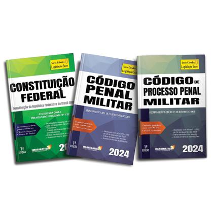 Imagem de Constituição + código penal militar + código de processo penal militar -para provas, concursos e oab - Imaginativa Jus