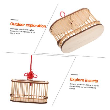 Imagem de Construção em madeira Cricket Cage Beavorty portátil para crianças